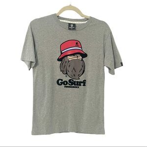 🟢Fingercroxx Go Surf Grey Graphic T Shirt Size S